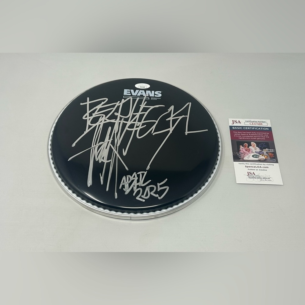 Helmuth Lehner of Belphegor signed Drumhead JSA COA